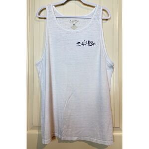 Salt Life Live Salty mens white burnout XL sleeveless tank tank beach ocean
